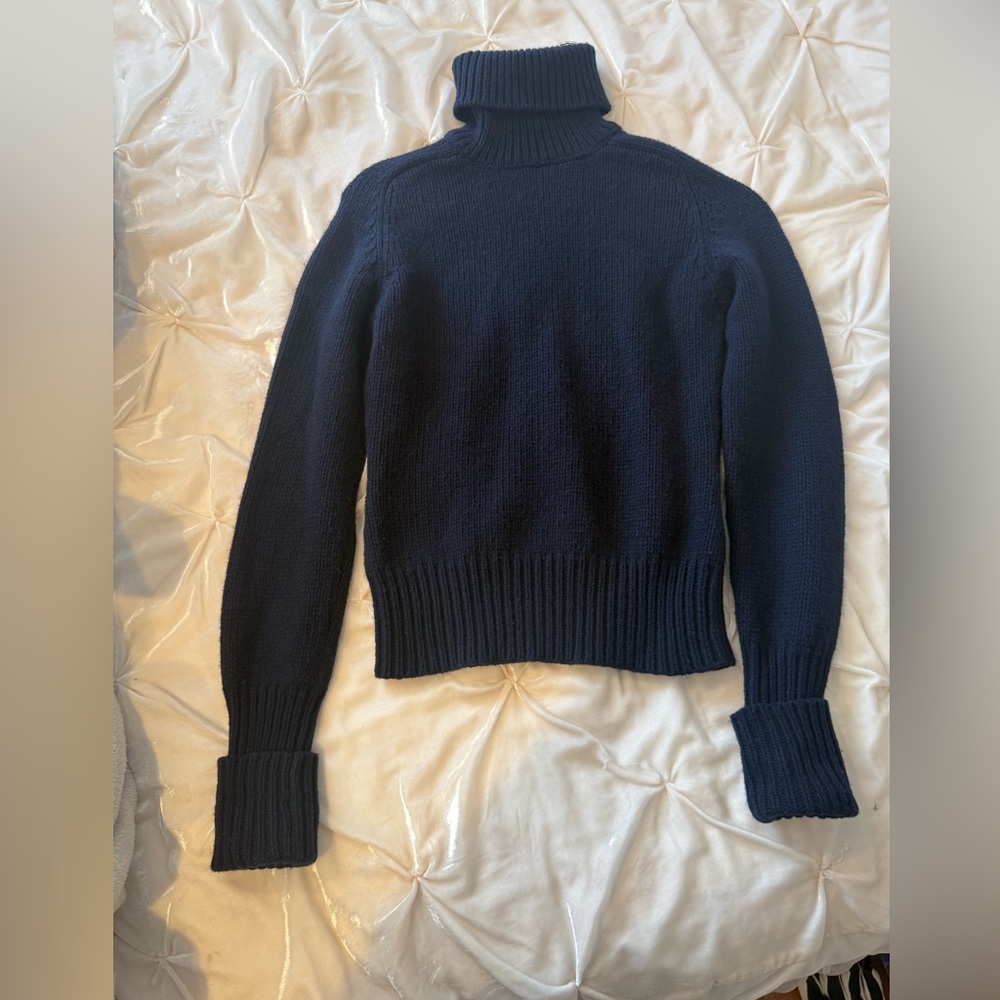 Ralph Lauren Navy Ribbed Turtleneck Sweater excellent condition - Picture 4 of 4